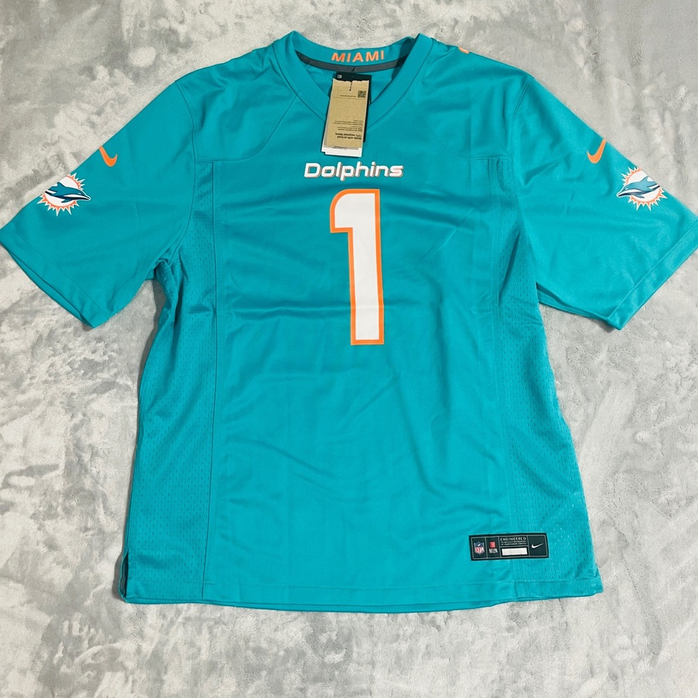 Nike NFL Miami Dolphins Jersey Mens XL Aqua NWT Tua Tagovailoa #1 Fanatics